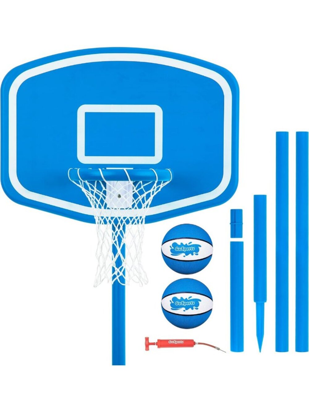 Above Ground Pool Basketball Game with 2 Balls & Pump - Splash Hoop Fun!